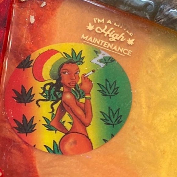 Rolling Tray with Clay Cigar and realistic ashes and greens - Picture 8 of 8